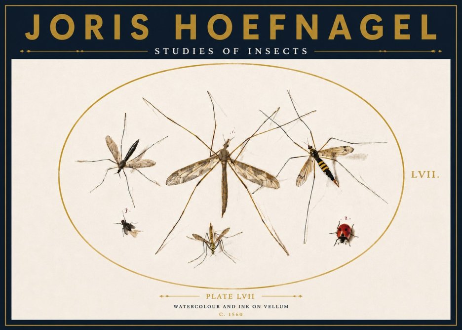Joris Hoefnagel Studies of Insects II No4 - Póster