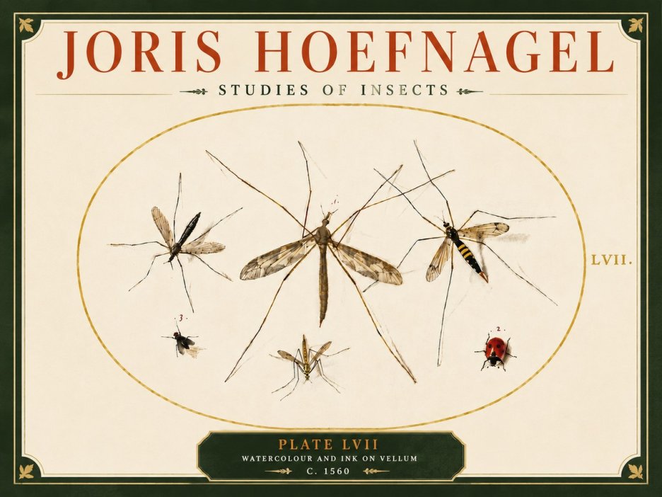 Joris Hoefnagel Studies of Insects II No6 - Póster