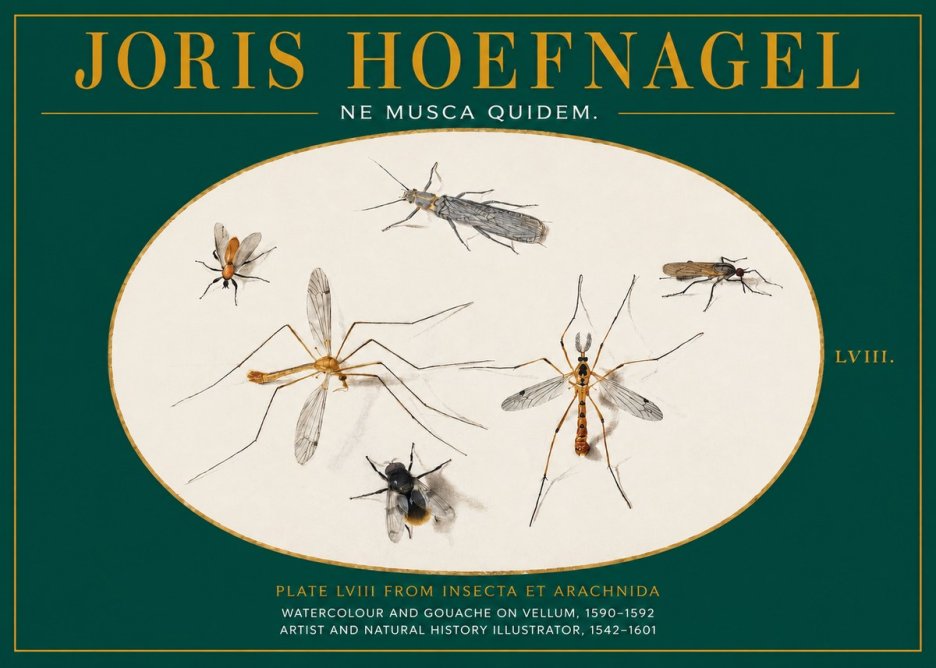 Joris Hoefnagel Plate Lviii from Insecta Et Arachnida No2 - Póster