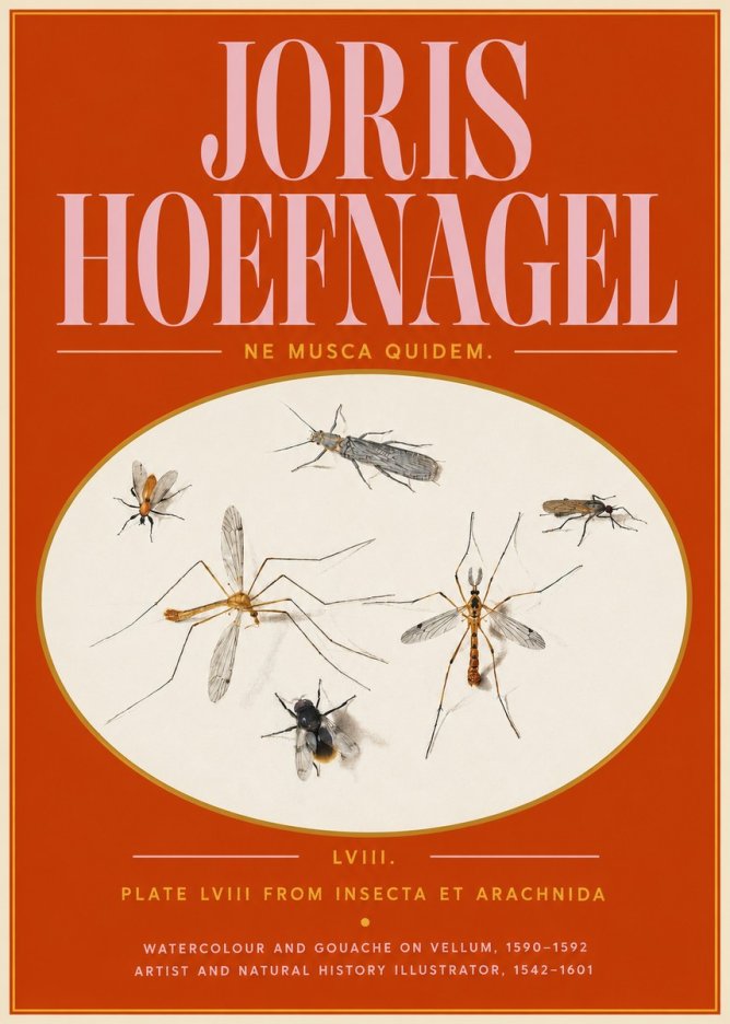 Joris Hoefnagel Plate Lviii from Insecta Et Arachnida No5 - Póster