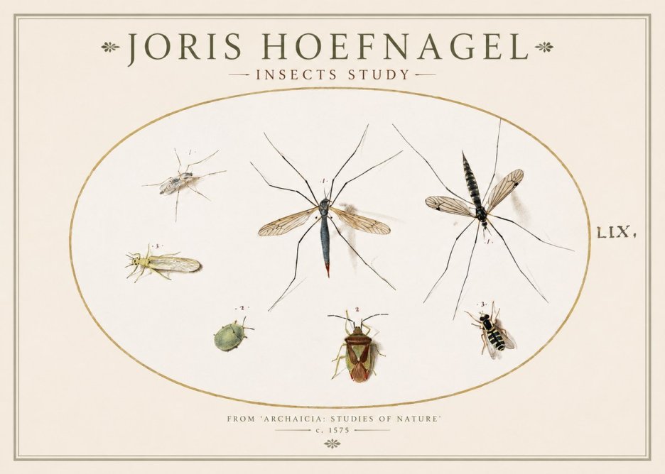 Joris Hoefnagel Insects Study I No1 - Póster