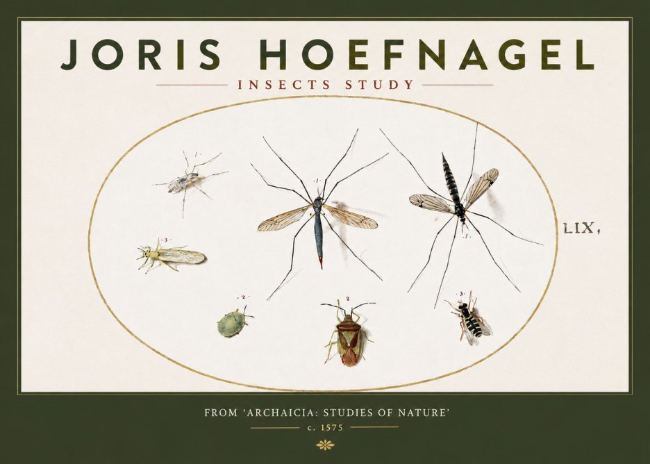 Joris Hoefnagel Insects Study I No3 - Póster