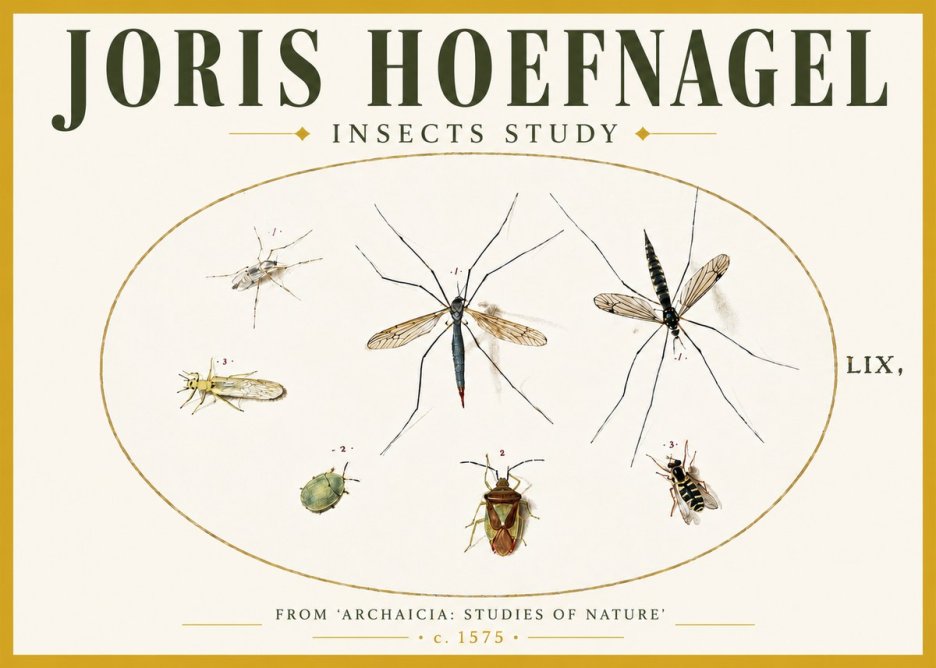 Joris Hoefnagel Insects Study I No5 - Póster
