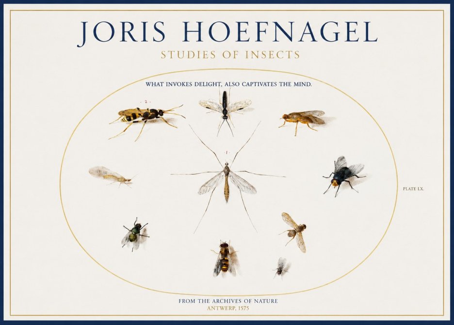 Joris Hoefnagel Studies of Insects III No1 - Póster