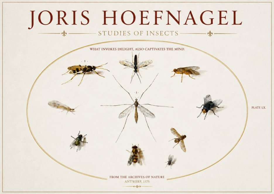 Joris Hoefnagel Studies of Insects III No3 - Póster