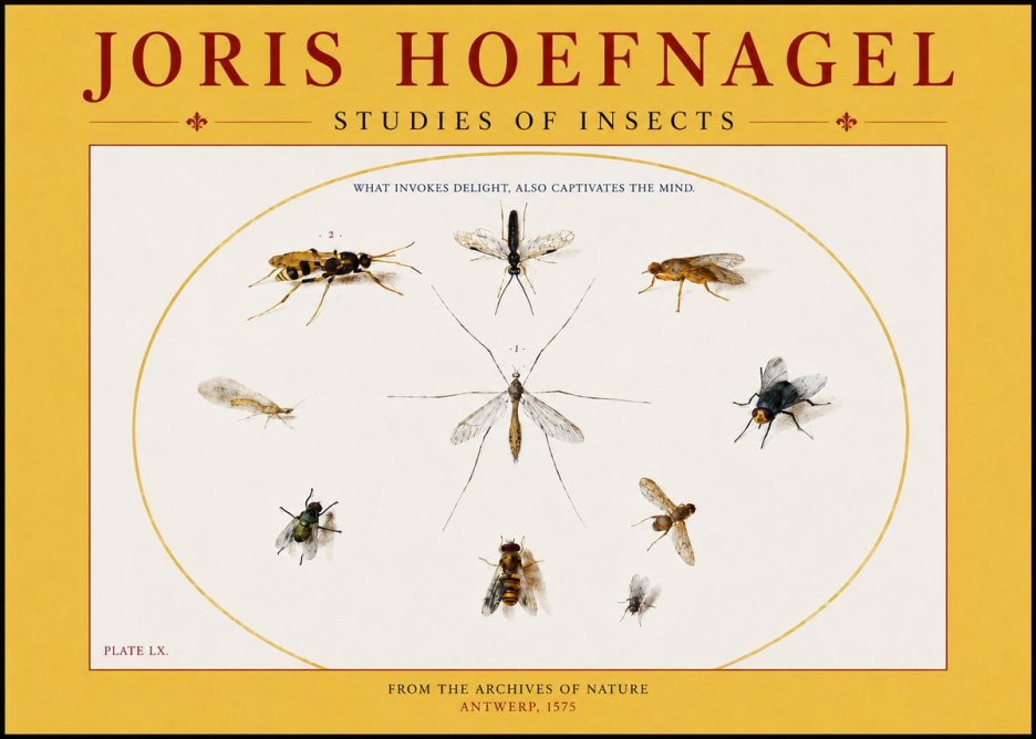 Joris Hoefnagel Studies of Insects III No4 - Póster
