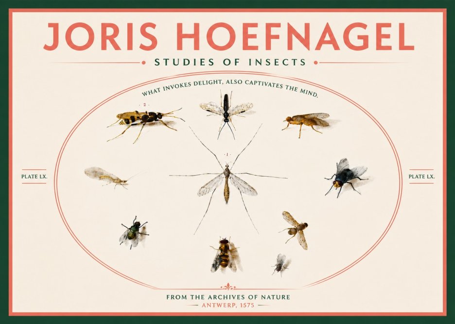 Joris Hoefnagel Studies of Insects III No6 - Póster