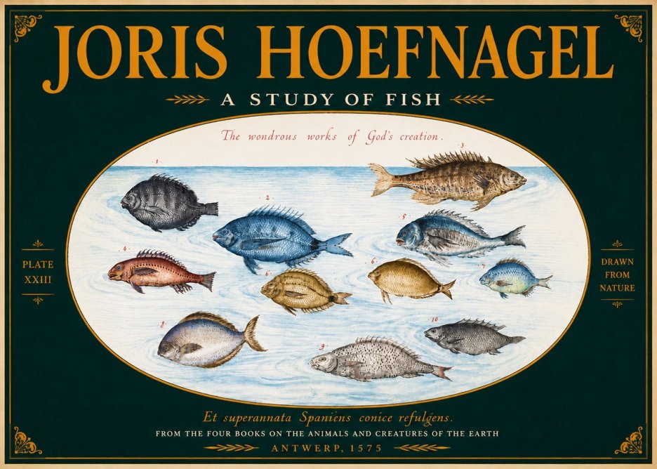 Joris Hoefnagel A Study of Fish No4 - Póster