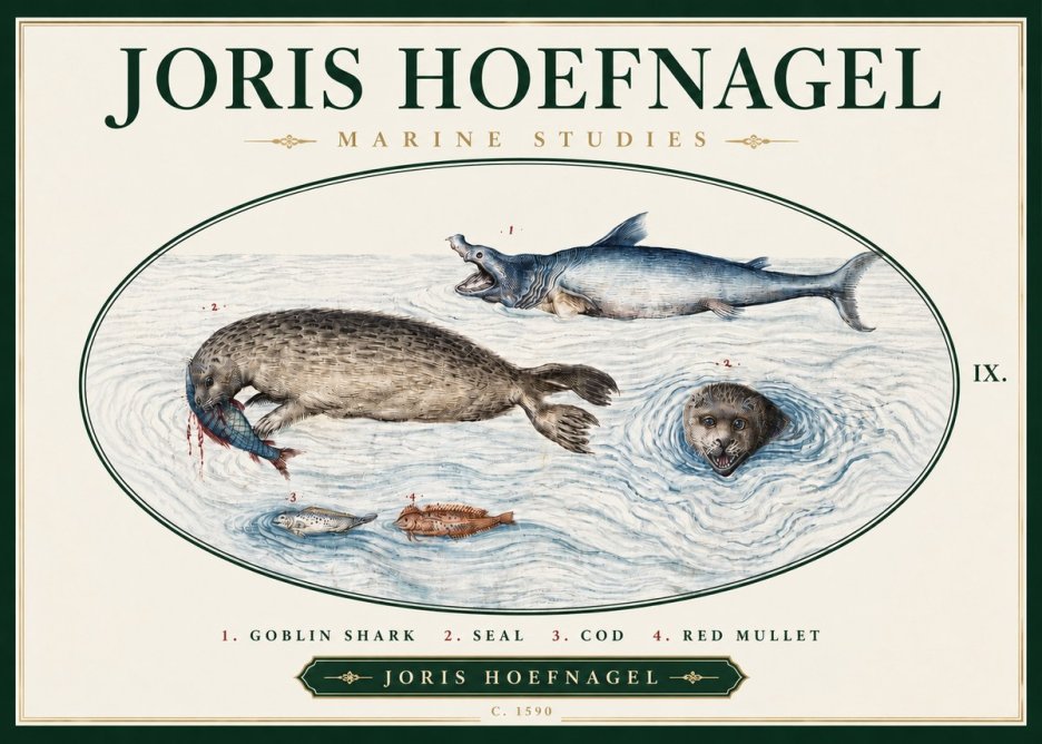 Joris Hoefnagel Marine Studies No3 - Póster
