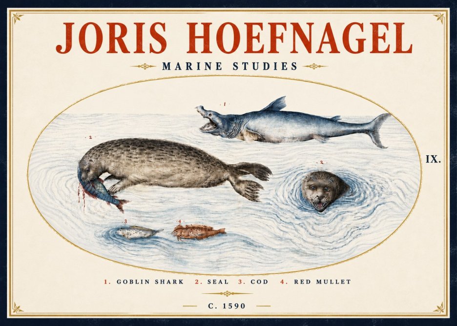 Joris Hoefnagel Marine Studies No5 - Póster
