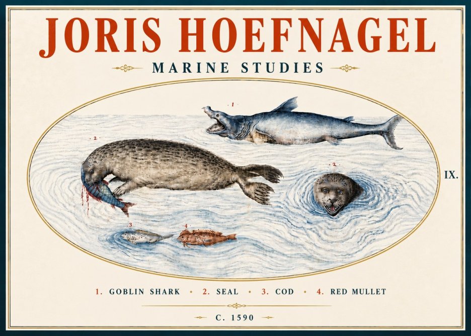 Joris Hoefnagel Marine Studies No6 - Póster