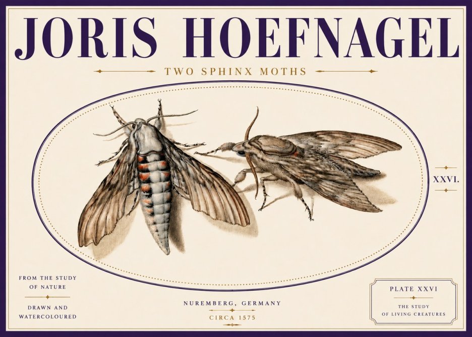 Joris Hoefnagel Two Sphinx Moths No5 - Póster