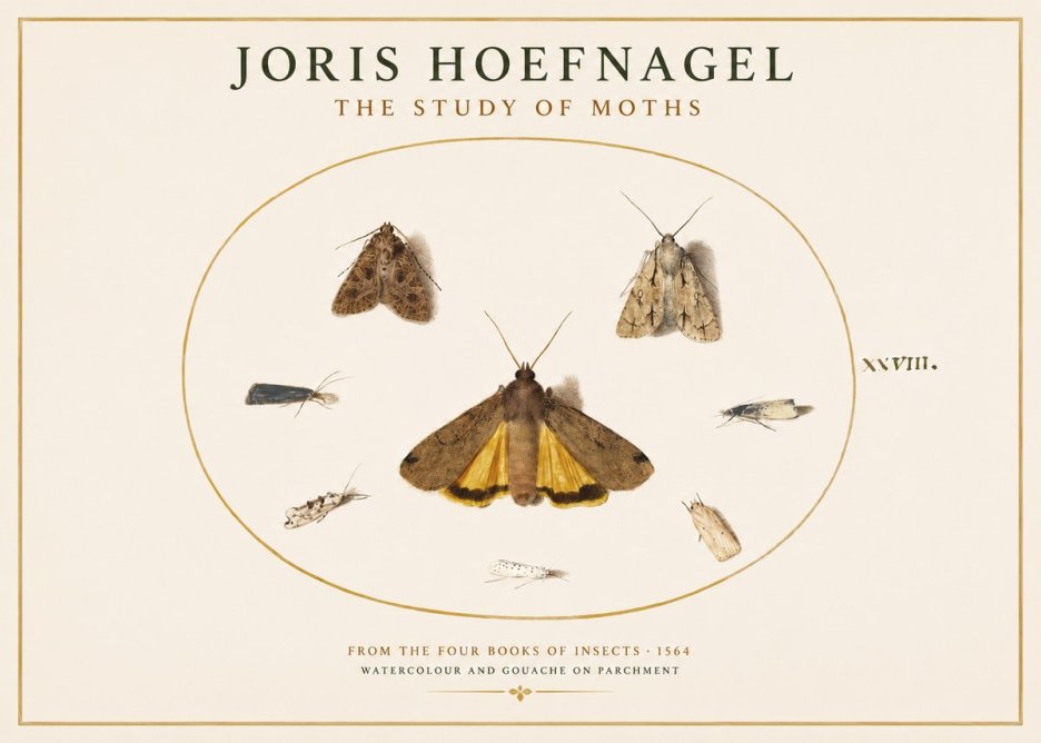 Joris Hoefnagel Study of Moths and Insects No4 - Póster