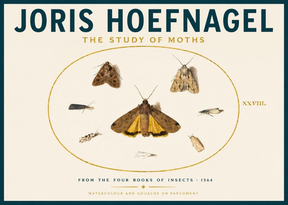 Joris Hoefnagel Study of Moths and Insects No6 - Póster