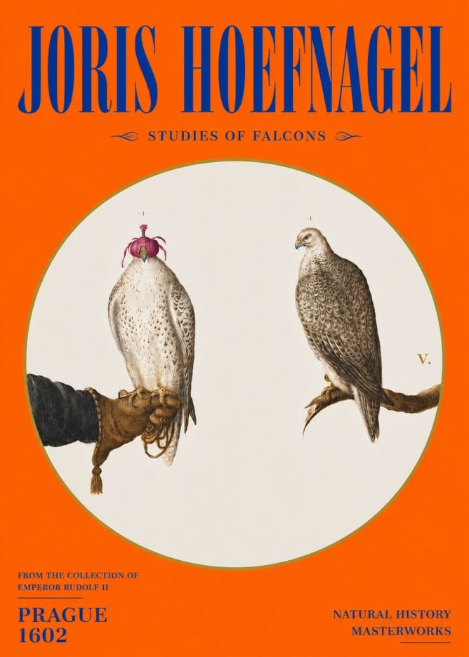 Joris Hoefnagel Studies of Falcons No4 - Póster