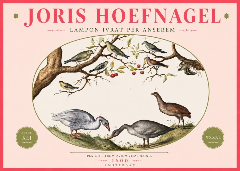 Joris Hoefnagel Lampon Ivrat per Anserem No4 - Póster
