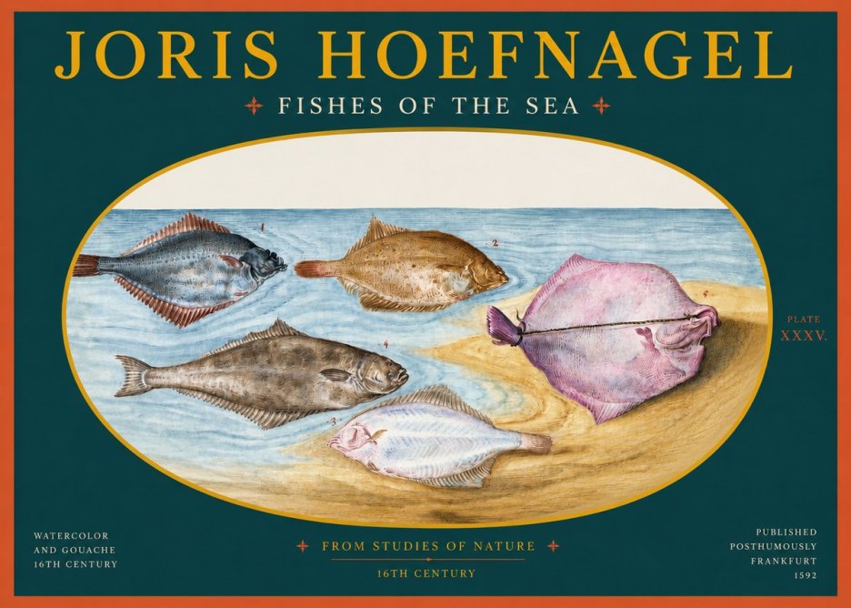 Joris Hoefnagel Fishes of the Sea II No2 - Póster