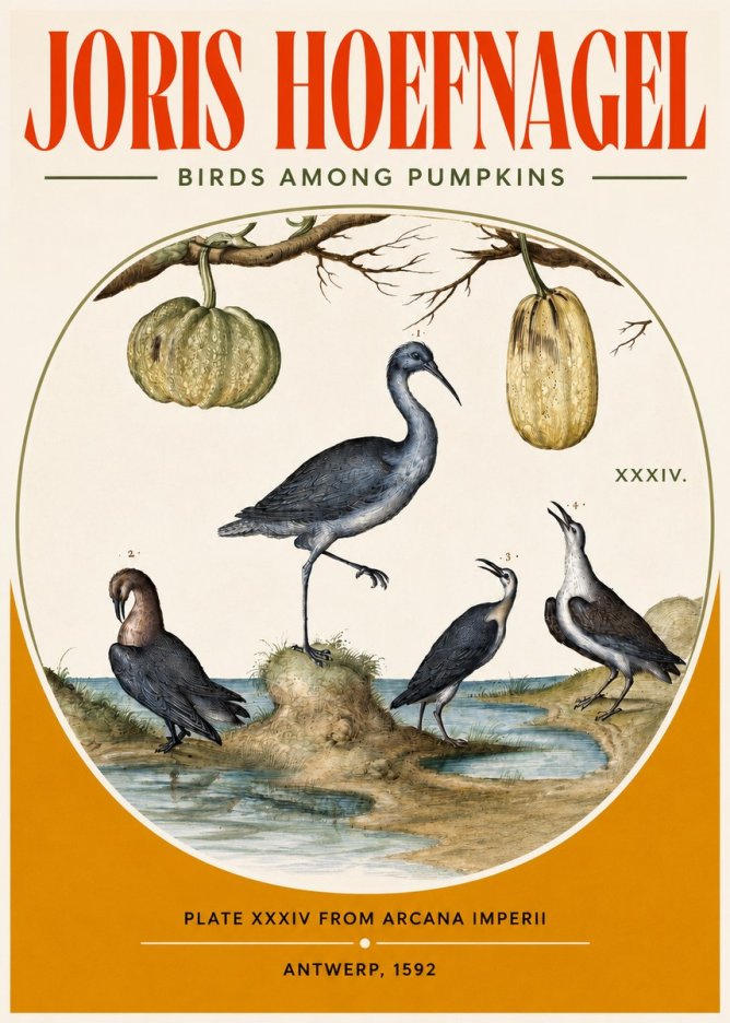 Joris Hoefnagel Birds and Fruits No4 - Póster