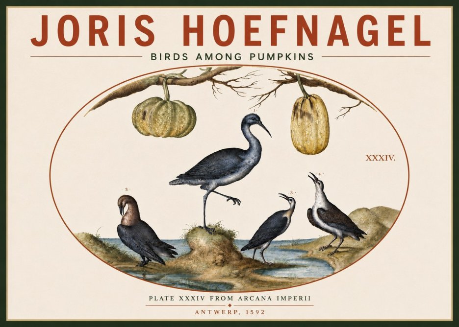 Joris Hoefnagel Birds and Fruits No6 - Póster