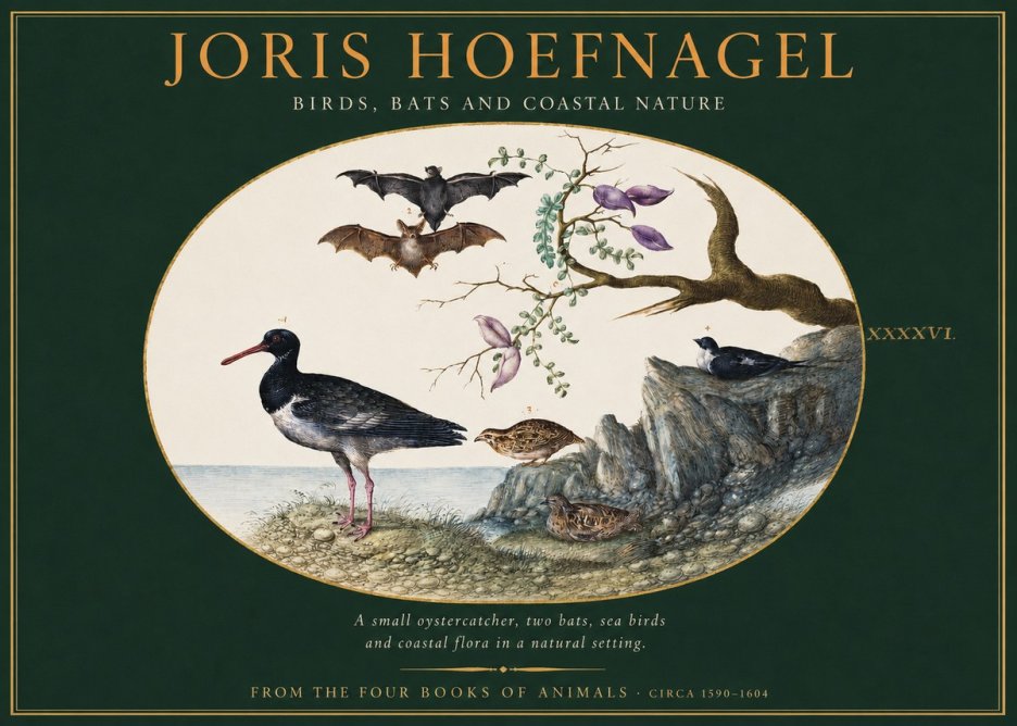 Joris Hoefnagel Birds, Bats and Coastal Nature No2 - Póster