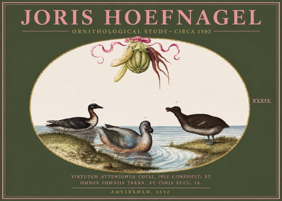 Joris Hoefnagel Ornithological Study No4 - Póster