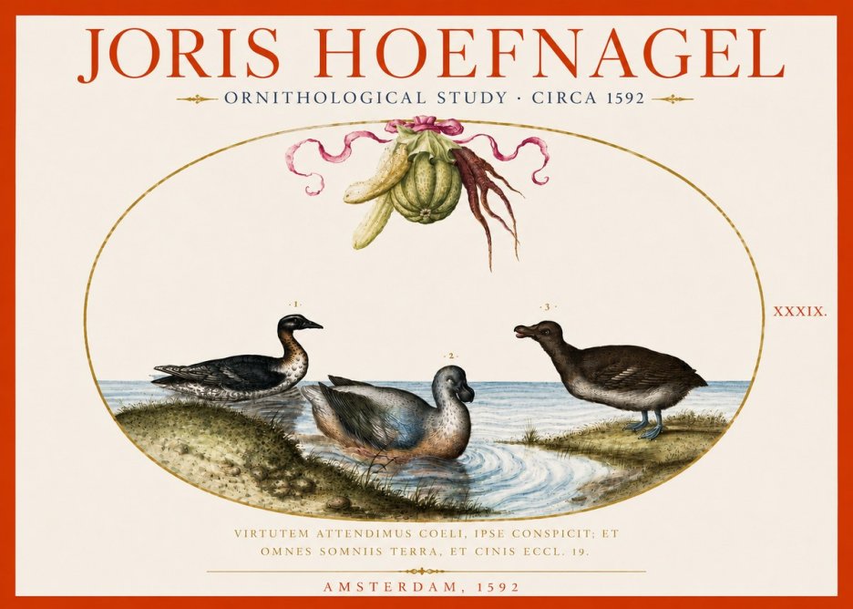 Joris Hoefnagel Ornithological Study No5 - Póster