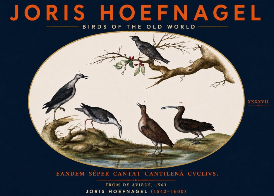 Joris Hoefnagel Birds of the Old World No5 - Póster
