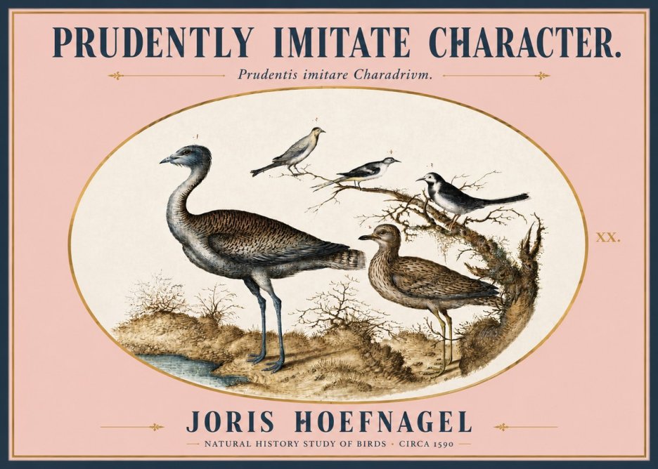 Joris Hoefnagel Prudently Imitate Character. No3 - Póster