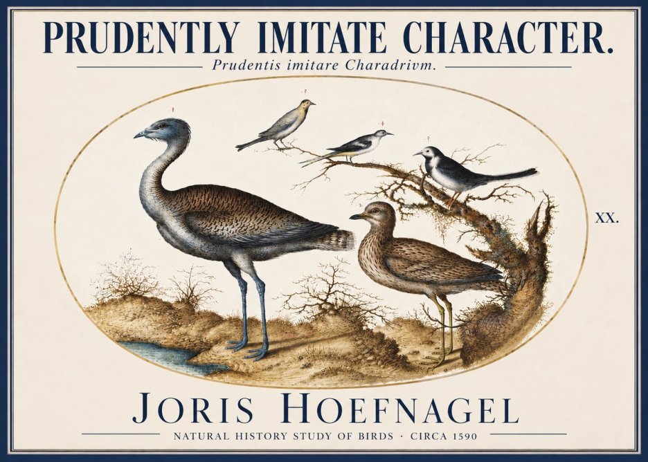Joris Hoefnagel Prudently Imitate Character. No4 - Póster