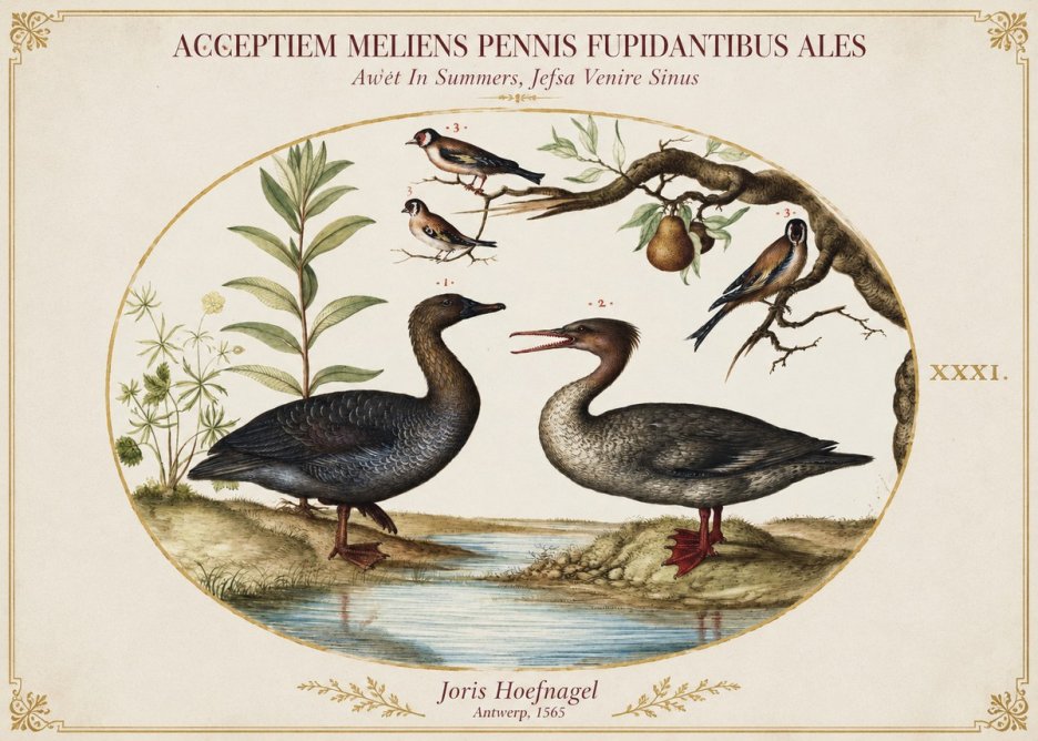 Joris Hoefnagel Acceptiem Meliens Pennis Fupidantibus Ales No1 - Póster