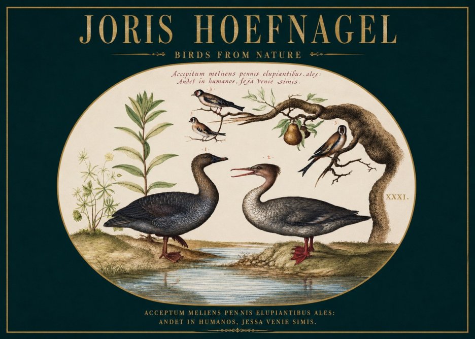 Joris Hoefnagel Acceptiem Meliens Pennis Fupidantibus Ales No3 - Póster