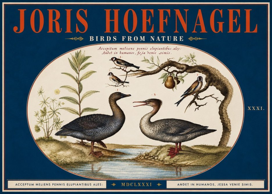 Joris Hoefnagel Acceptiem Meliens Pennis Fupidantibus Ales No6 - Póster