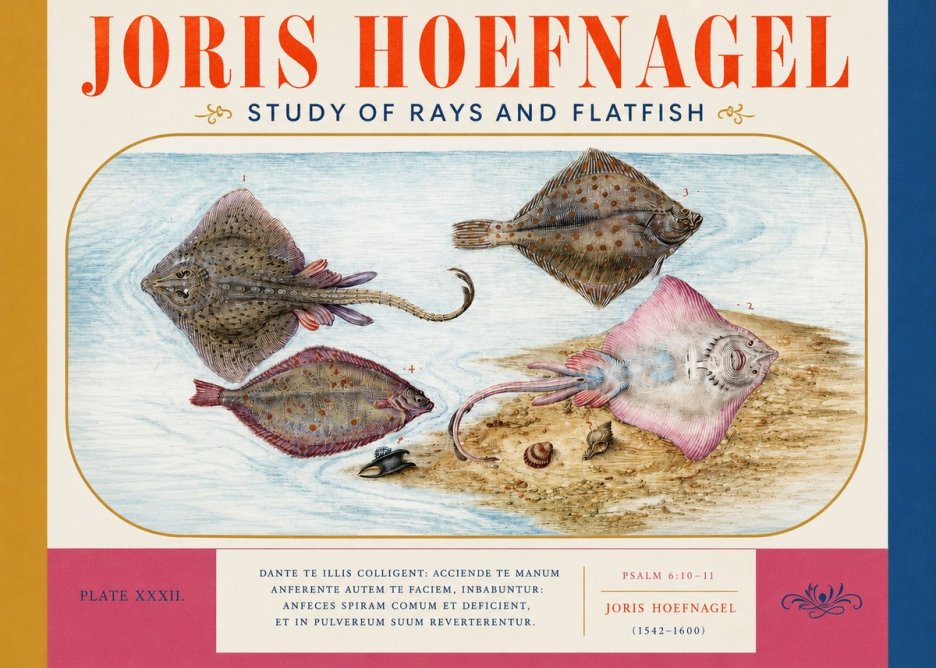 Joris Hoefnagel Study of Rays and Flatfish No3 - Póster
