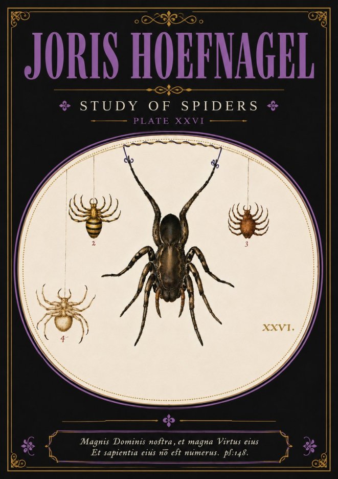 Joris Hoefnagel Study of Spiders No4 - Póster