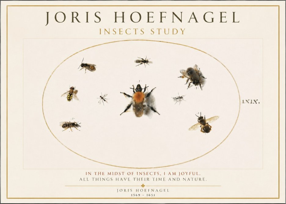 Joris Hoefnagel Insects Study II No1 - Póster
