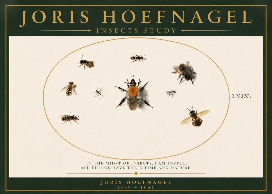 Joris Hoefnagel Insects Study II No3 - Póster