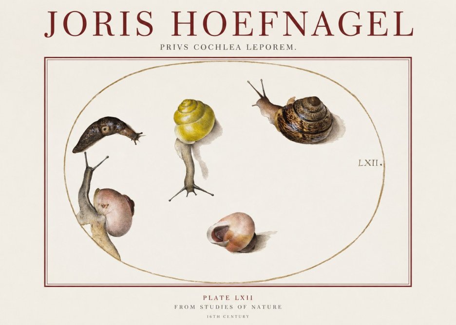 Joris Hoefnagel Privs Cochlea Leporem. No1 - Póster