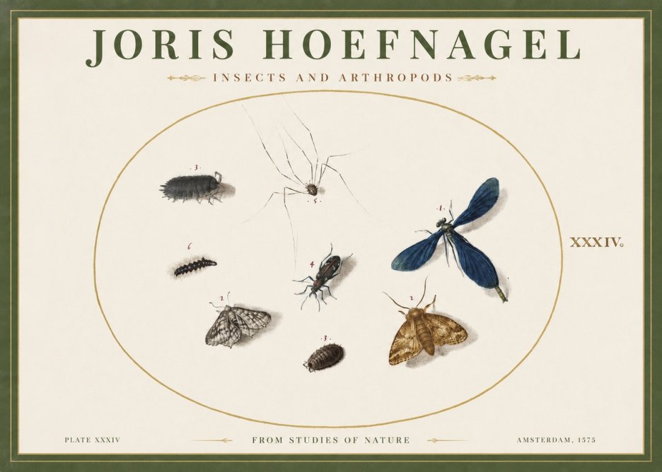 Joris Hoefnagel Insects and Arthropods No2 - Póster