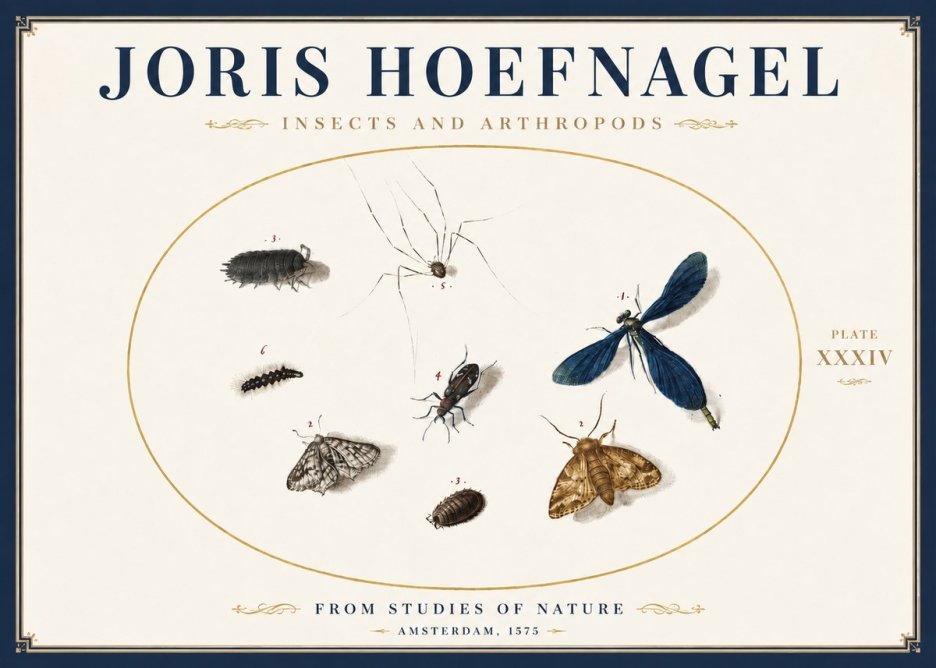 Joris Hoefnagel Insects and Arthropods No4 - Póster