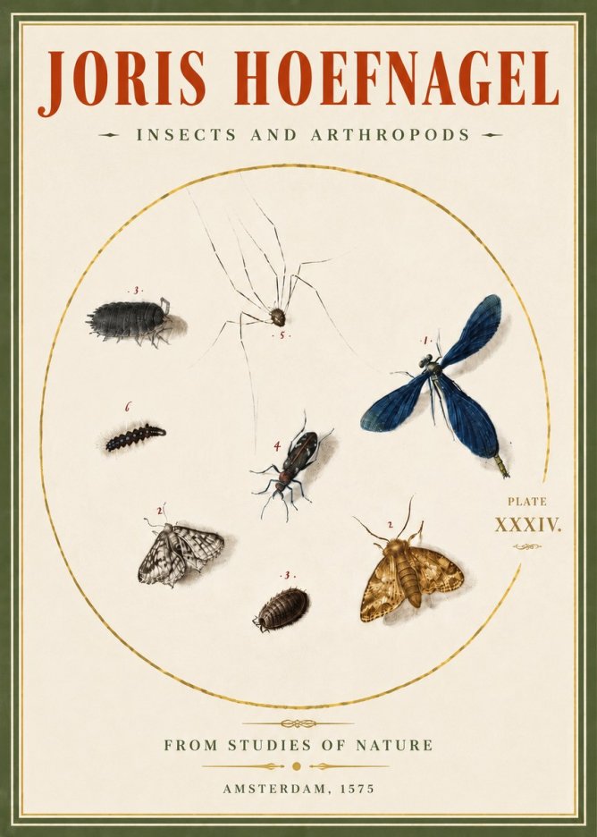 Joris Hoefnagel Insects and Arthropods No5 - Póster