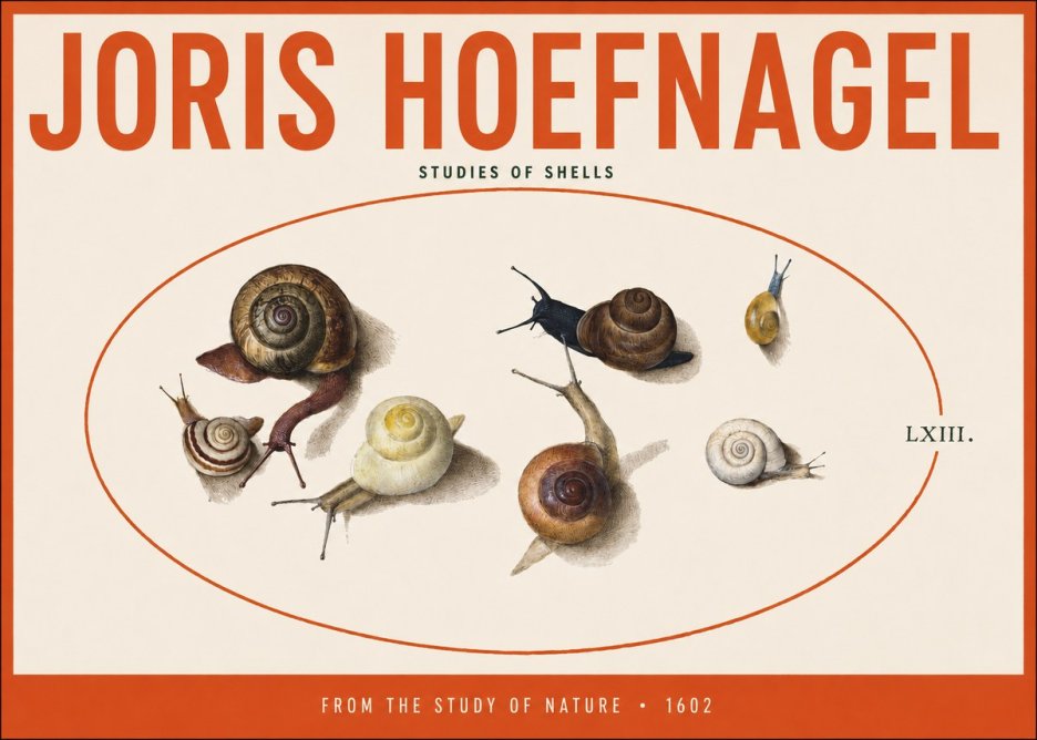 Joris Hoefnagel Six Snails No5 - Póster