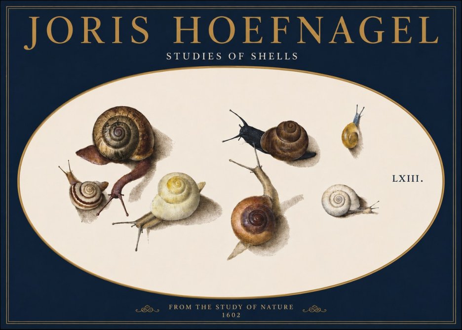 Joris Hoefnagel Six Snails No6 - Póster