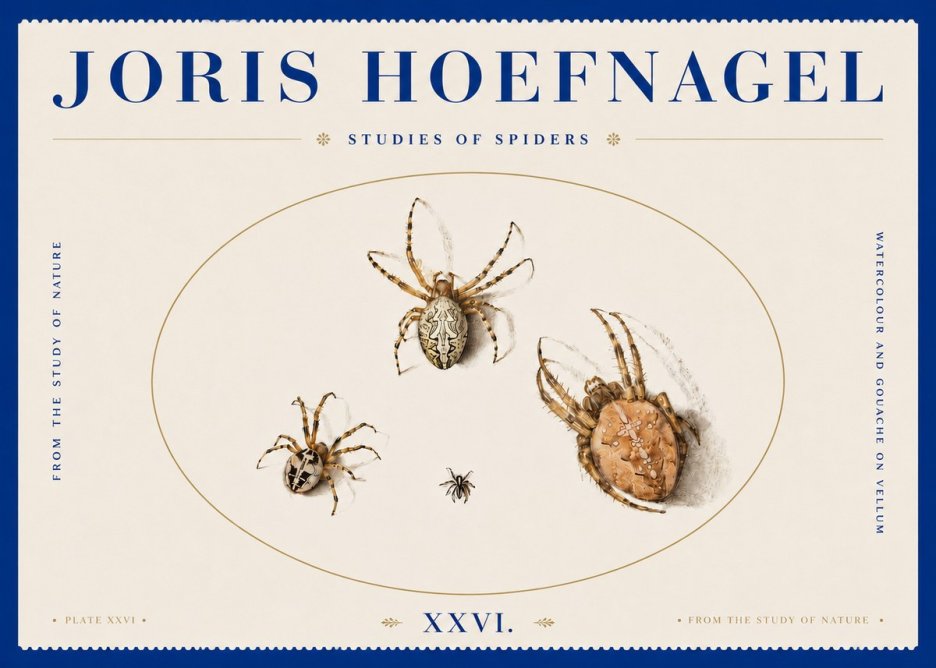 Joris Hoefnagel Studies of Spiders III No4 - Póster
