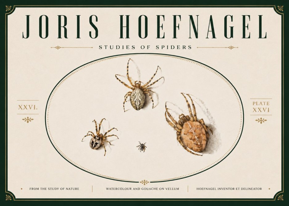 Joris Hoefnagel Studies of Spiders III No6 - Póster