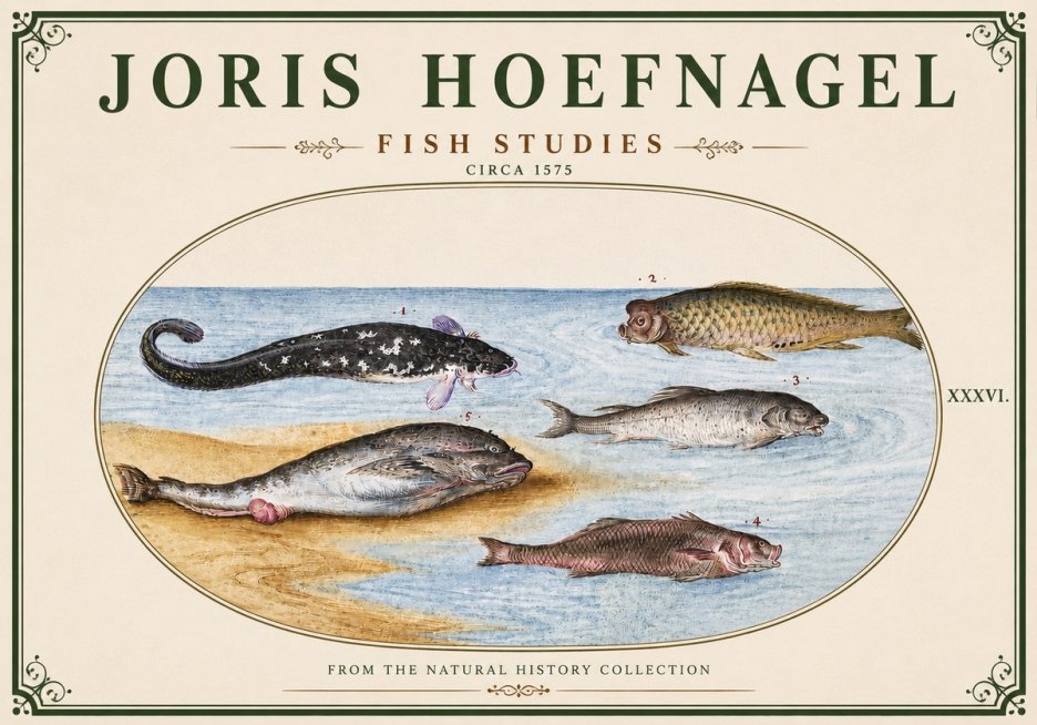 Joris Hoefnagel Fish Studies No3 - Póster