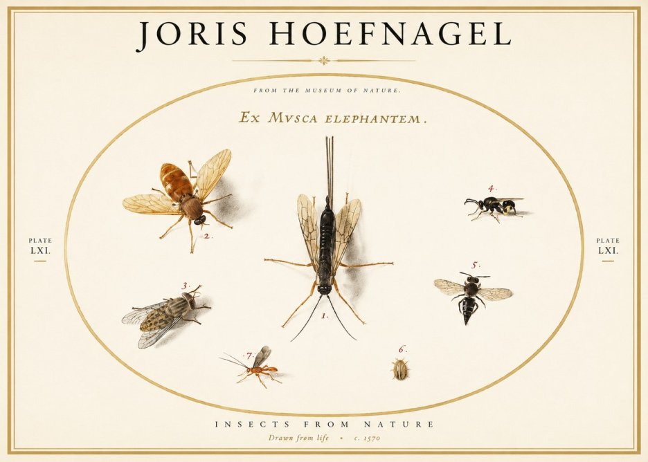 Joris Hoefnagel Ex Mvsca Elephantem. No1 - Póster