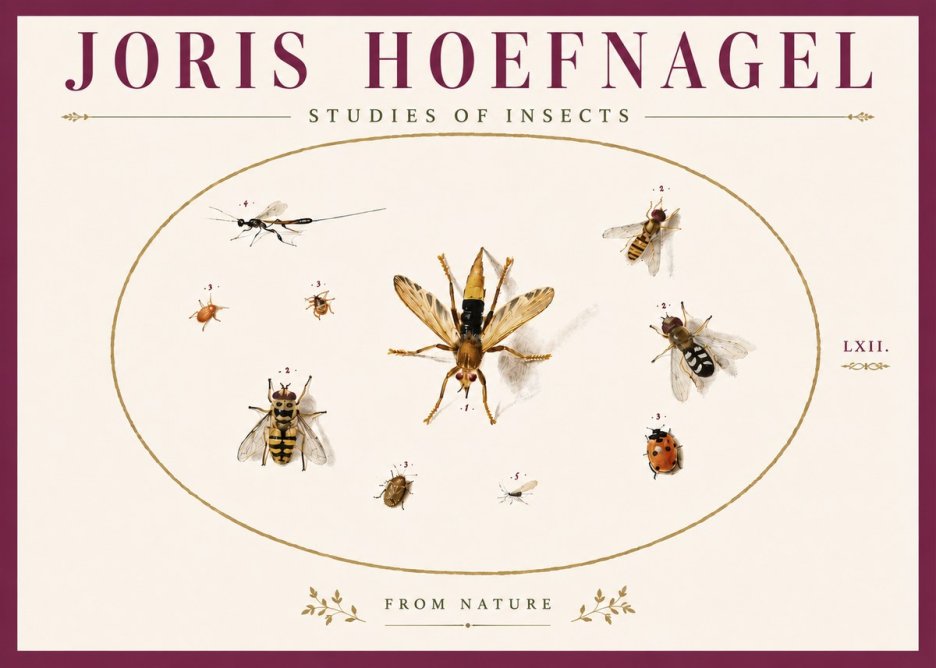 Joris Hoefnagel Studies of Insects IV No6 - Póster