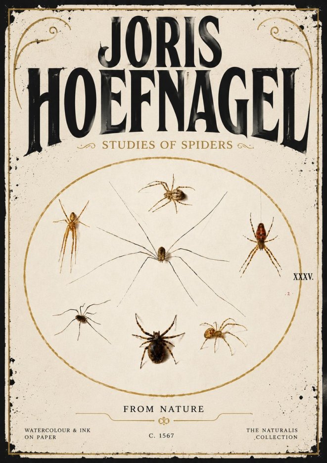 Joris Hoefnagel Studies of Spiders from Nature No5 - Póster