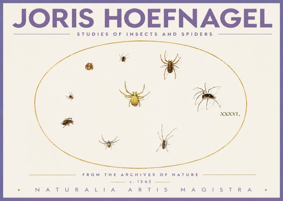Joris Hoefnagel Studies of Insects and Spiders No4 - Póster