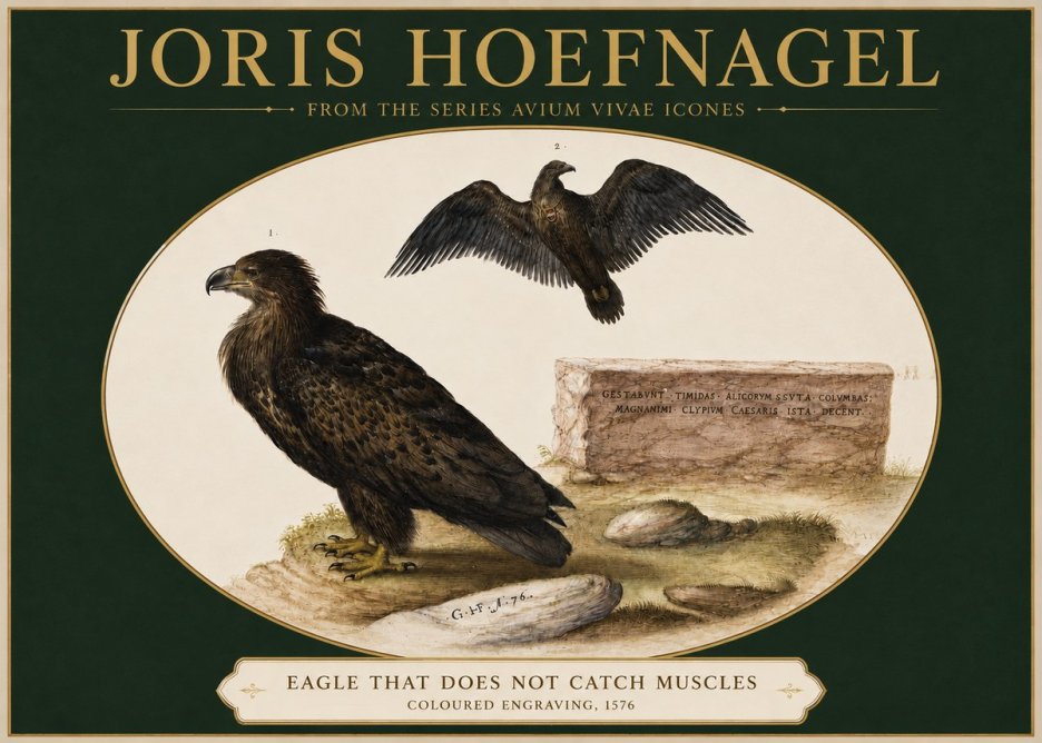 Joris Hoefnagel Eagle That Does Not Catch Muscles No3 - Póster